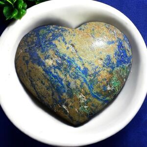 Azurite Heart Carving‎ Meditation Stone (3)
